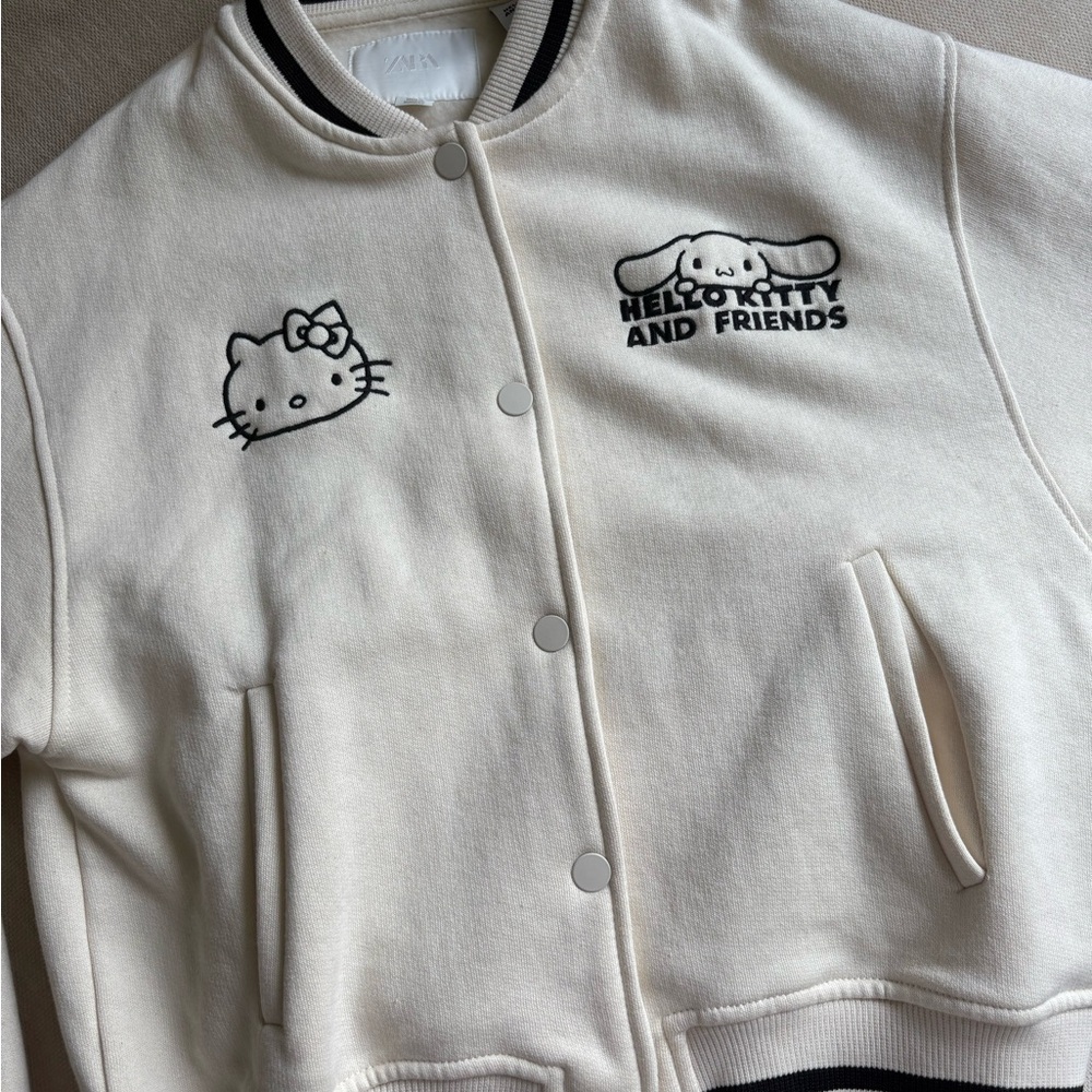 Zara Cream Hello Kitty & Friends Embroidered Jacket